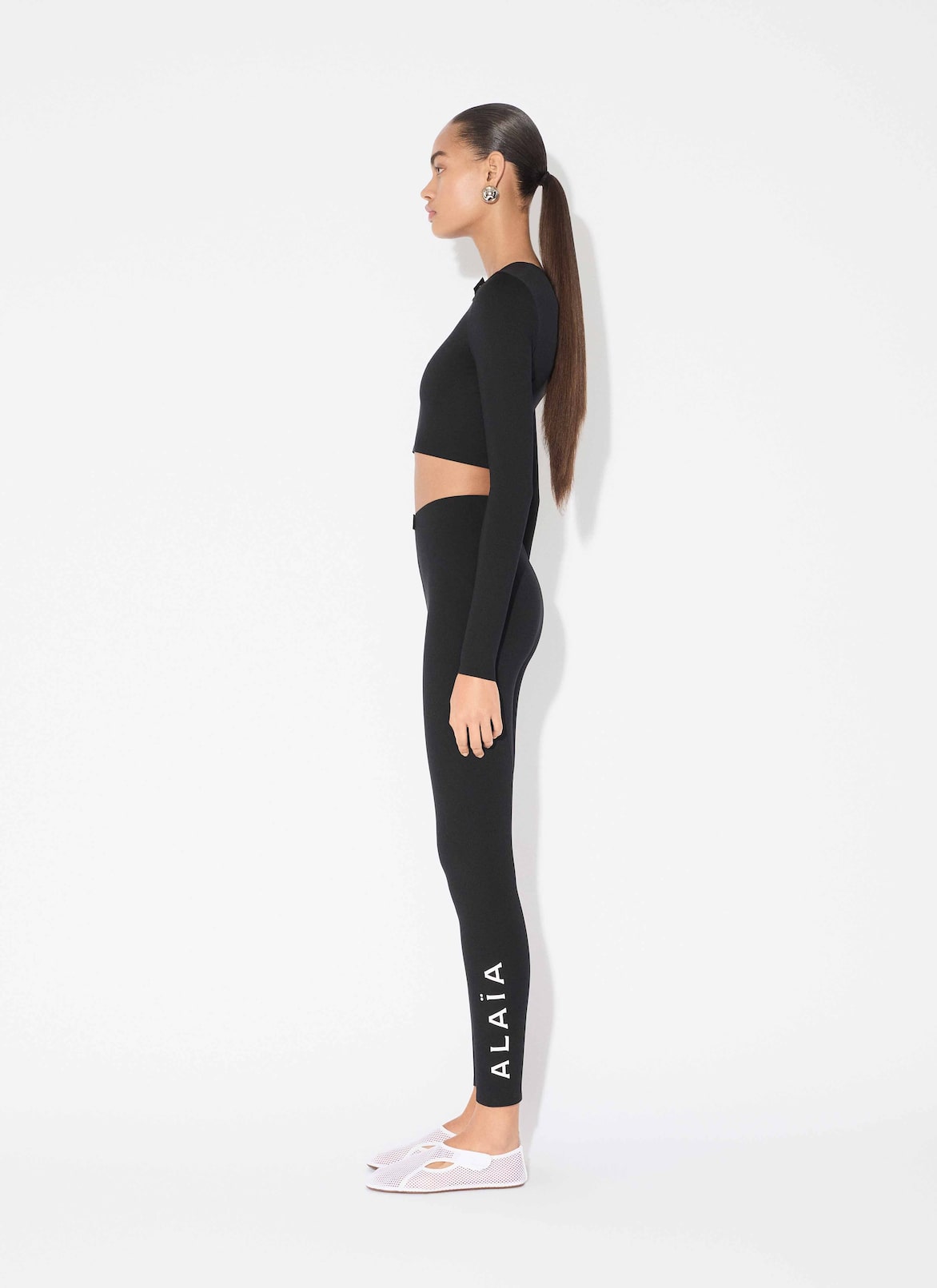 COMPACT JERSEY TECHNICAL JACKET ALAÏA BLACK COMPACT JERSEY TECHNICAL JACKET
